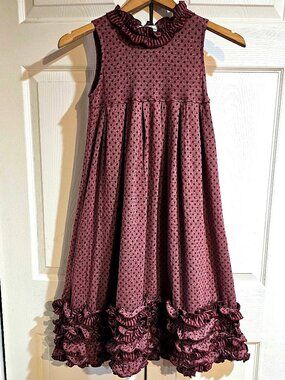 EUC Chasing Fireflies Girls Ruffled Star Sleeveless Midi Dress, Size Large